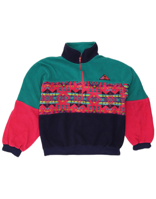 Aesse Pull polaire Polartec à col zippé pour homme, moyen, multicolore, géométrique