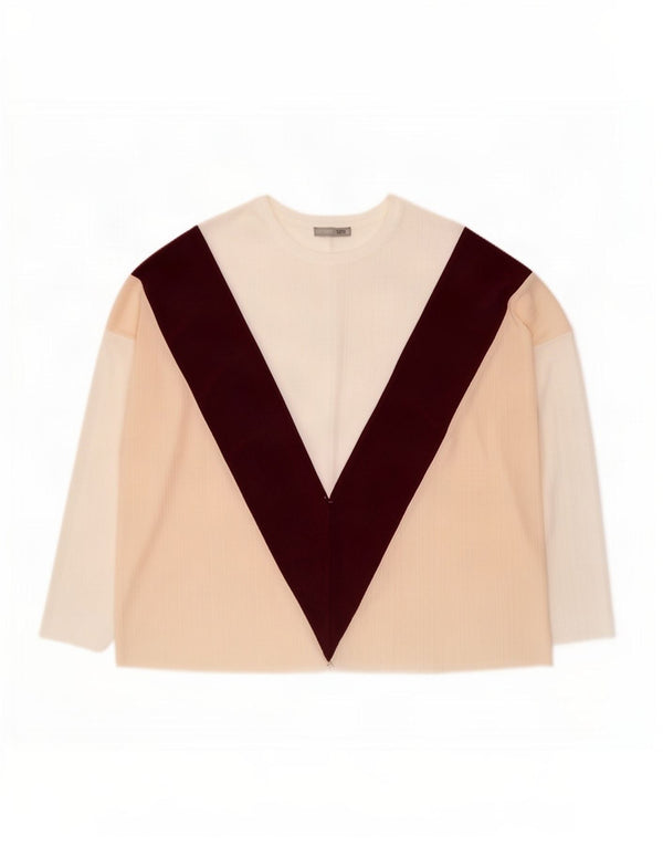 Zara Femme Haut Oversize Manches 3/4 UK 14 Medium Multicolore Colourblock