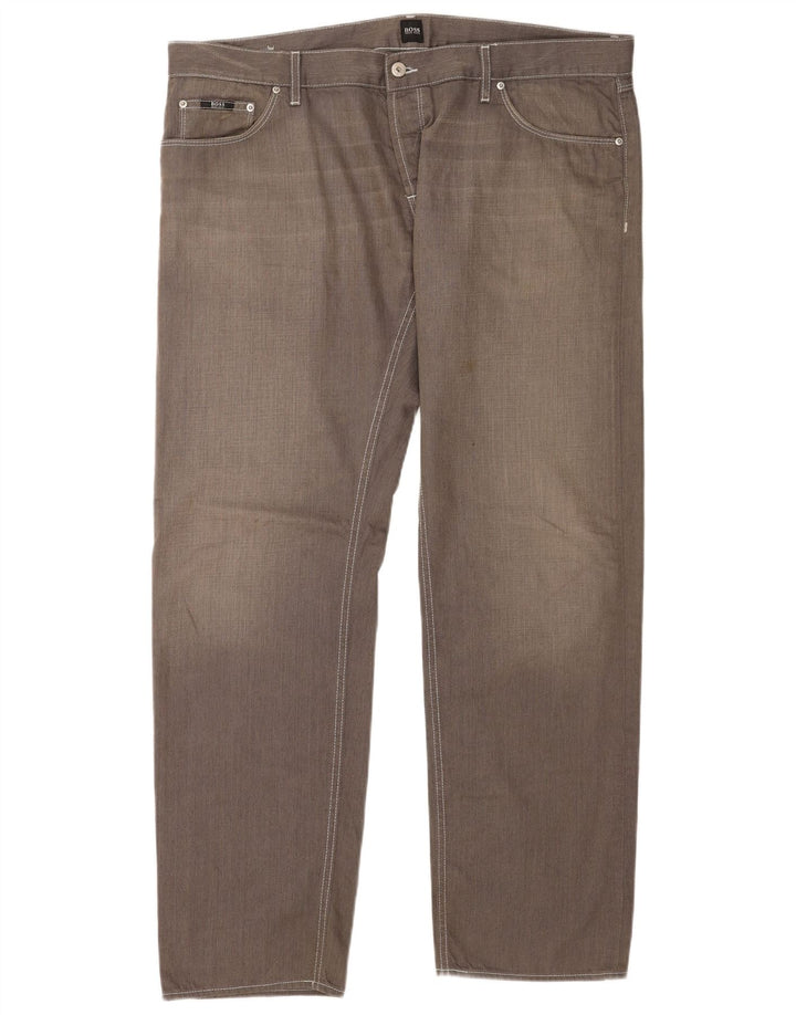 Hugo Boss Jean droit W42 L34 gris coton homme