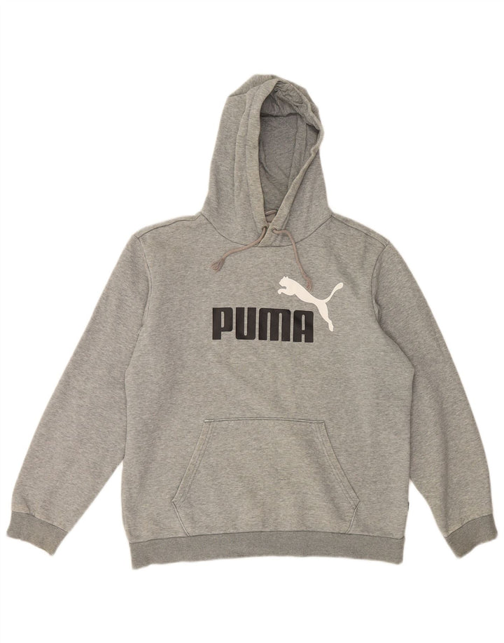 Puma Pull à Capuche Graphique Homme Gris Moyen Coton