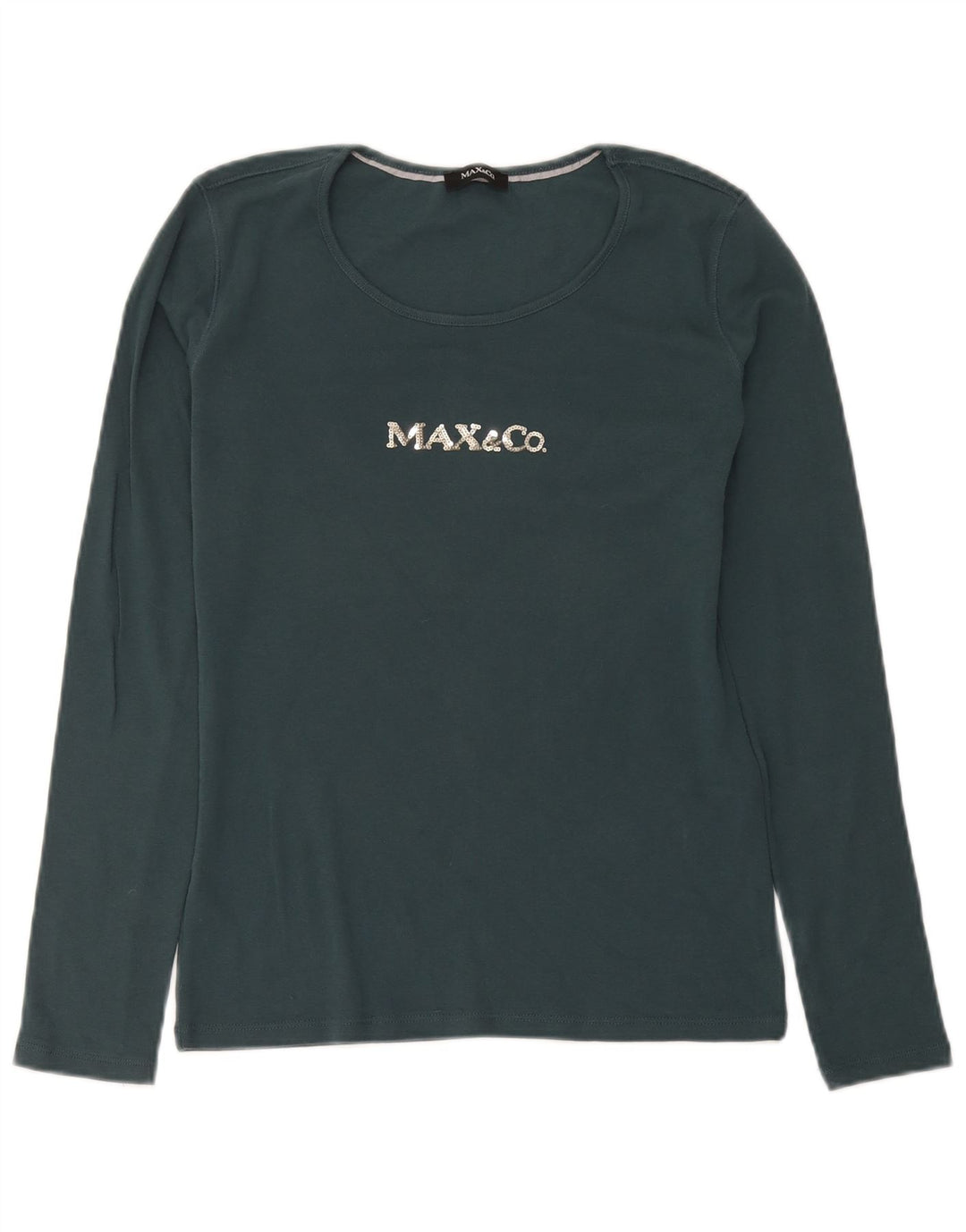 Max & Co. Haut graphique à manches longues pour femme UK 12 Coton vert moyen