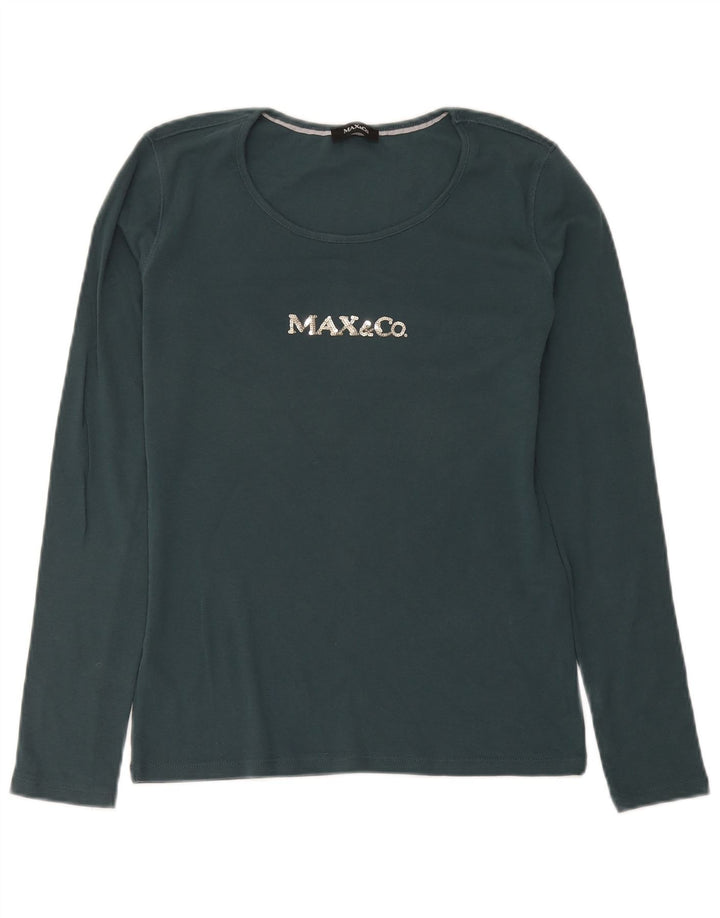 Max & Co. Haut graphique à manches longues pour femme UK 12 Coton vert moyen