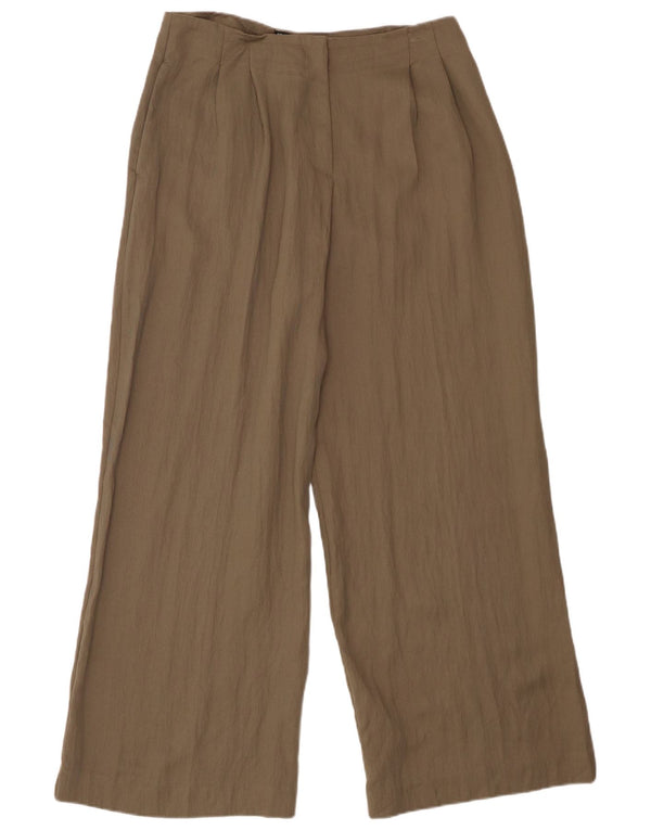 Zara Pantalon décontracté pour femme Large W30 L30 Kaki Lyocell