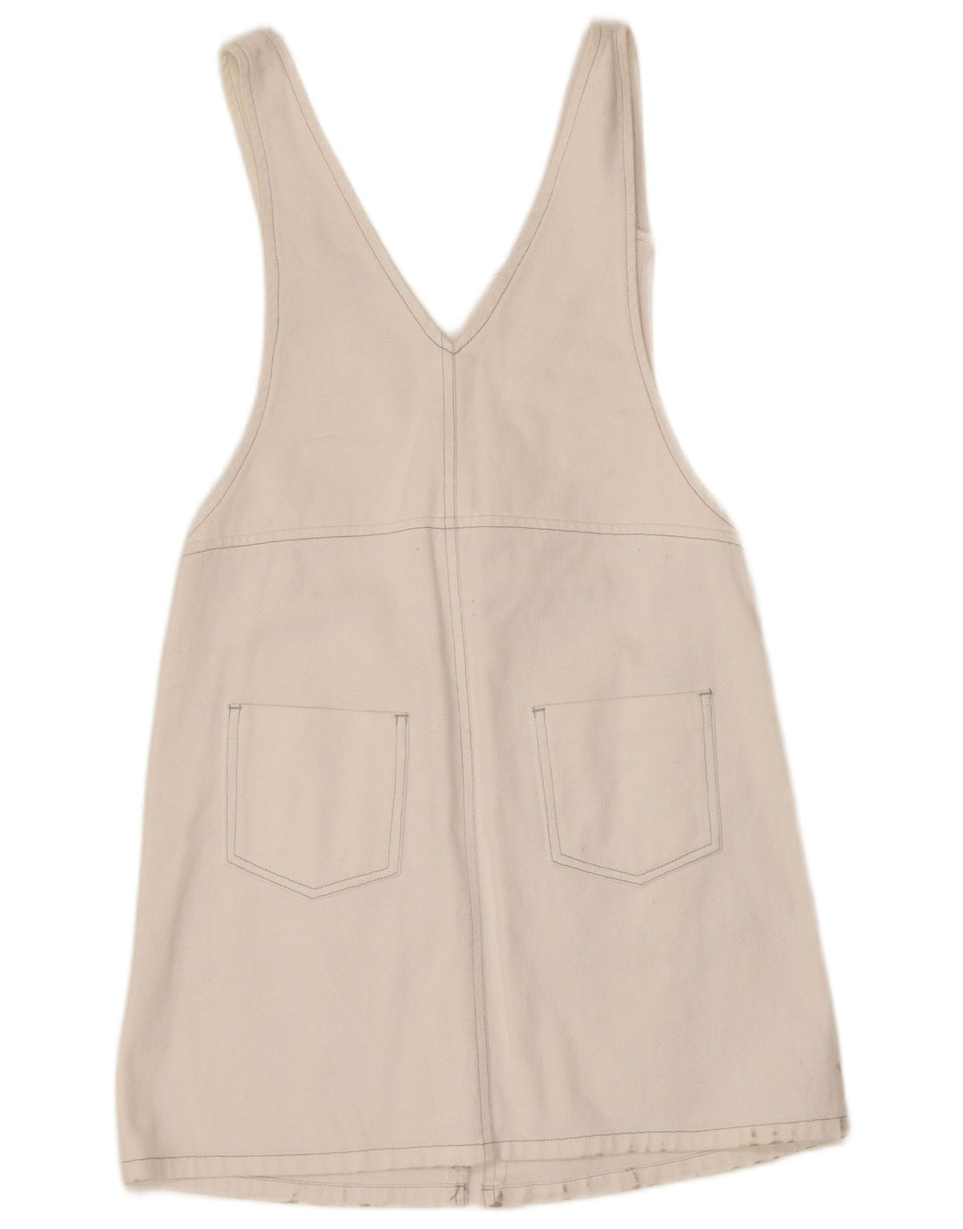 Cache Robe chasuble en jean pour femme UK 8 Small Blanc