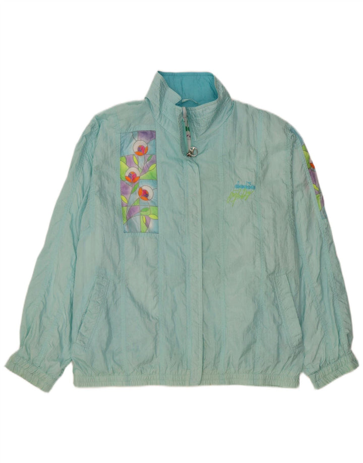 Diadora Veste de survêtement surdimensionnée pour femme UK 14 Bleu moyen floral