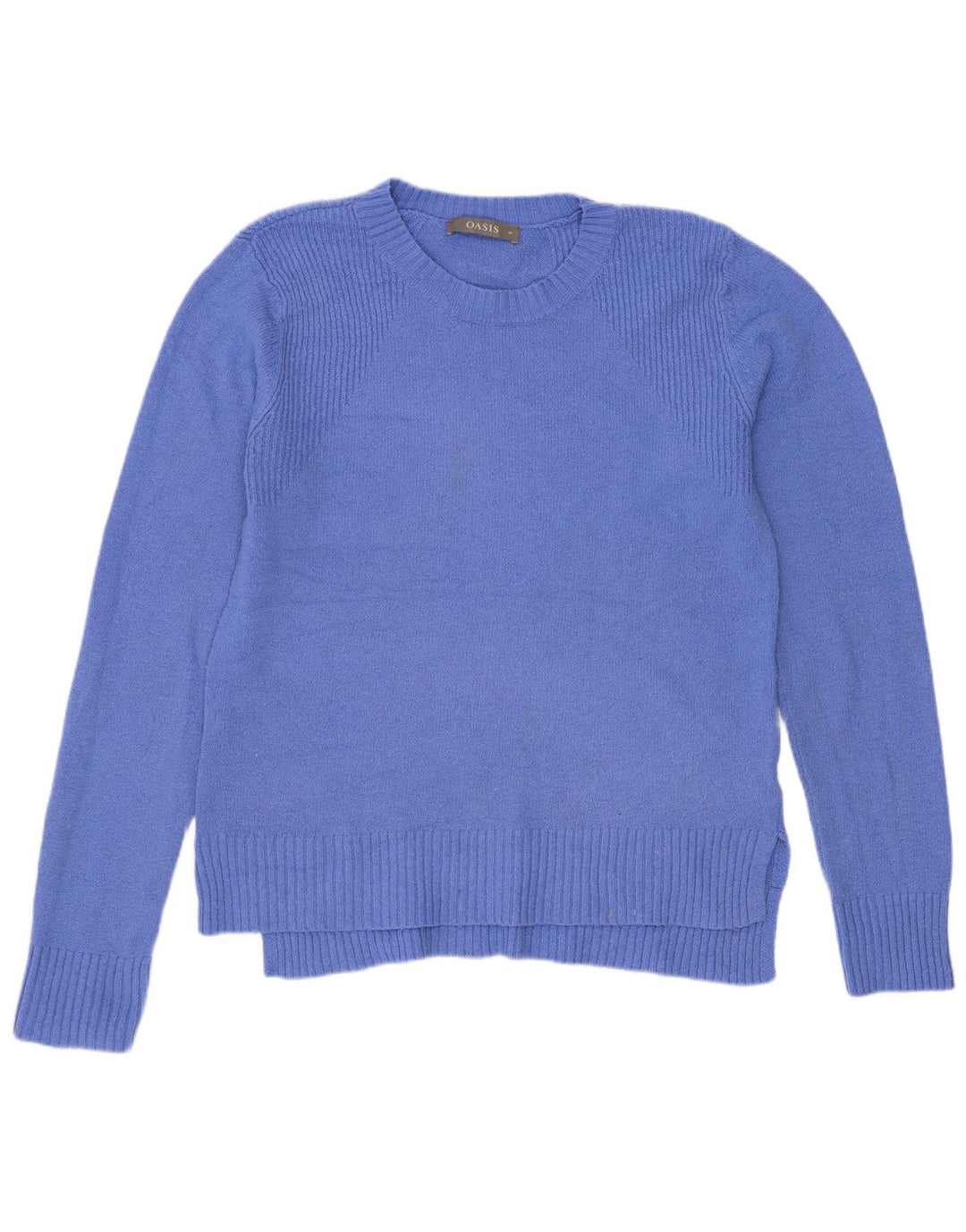 Oasis Pull à col rond pour femme UK 14 Bleu moyen Polyester