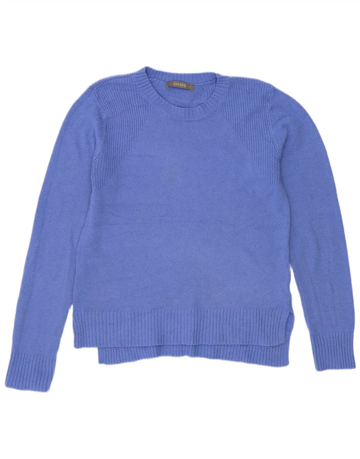 Oasis Pull à col rond pour femme UK 14 Bleu moyen Polyester