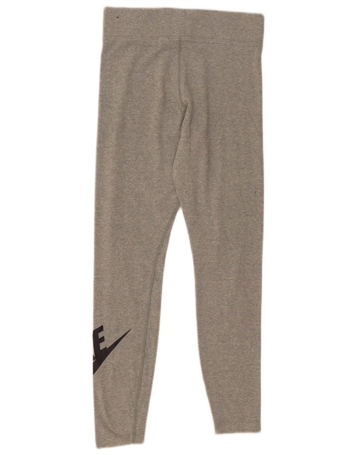 Nike Leggings Femme UK 12 Coton Gris Moyen