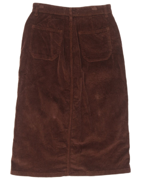 Fat Face Jupe taille haute en velours côtelé pour femme UK 8 Small W28 Coton marron