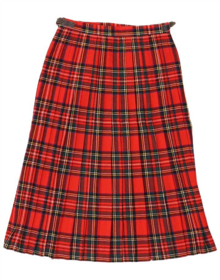 VINTAGE Jupe portefeuille femme W26 Petit carreaux rouges