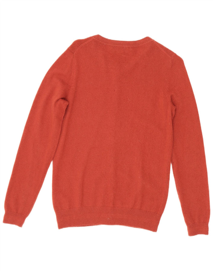 Boden Femme Cardigan Pull UK 10 Petit Cachemire Rouge