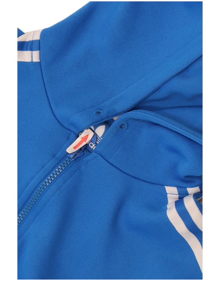 Adidas Pull à capuche zippé graphique pour homme Bleu moyen Polyester