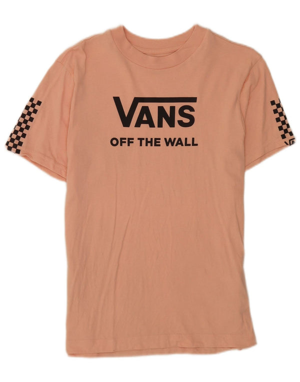 Vans Womens Graphic T-Shirt Top UK 12 Coton Rose Moyen