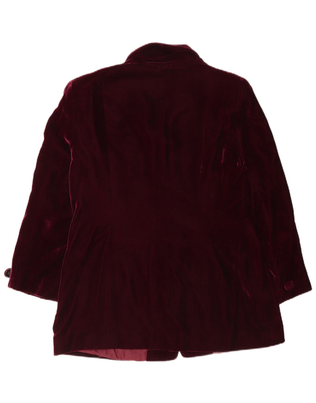 Luisa Spagnoli Veste blazer en velours à 4 boutons pour femme UK 14 Bordeaux moyen