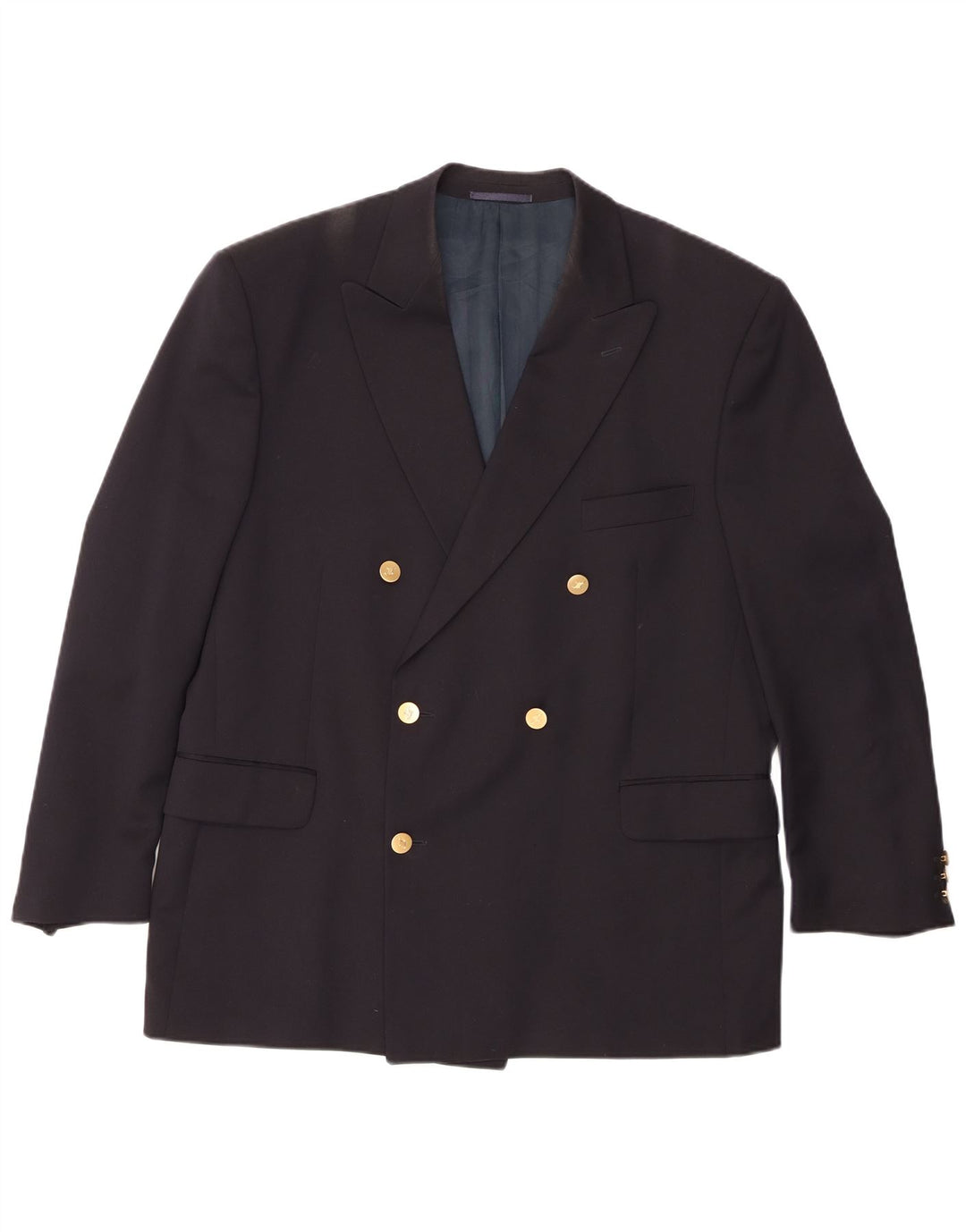 Jaeger Veste Blazer Croisée Homme IT 54 2XL Bleu Marine Laine