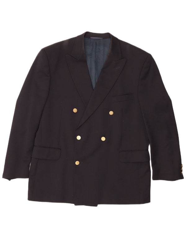 Jaeger Veste Blazer Croisée Homme IT 54 2XL Bleu Marine Laine