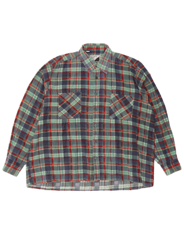 Dolomite Chemise en flanelle pour homme XL en coton à carreaux verts
