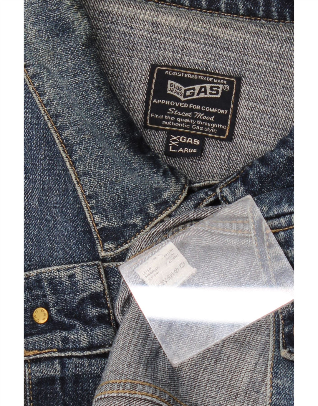 Gas Veste en Jean Homme UK 44 2XL Bleu Coton