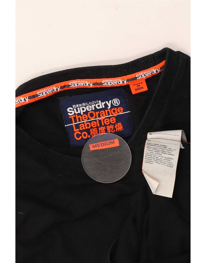 Superdry Haut à manches longues en coton noir moyen |