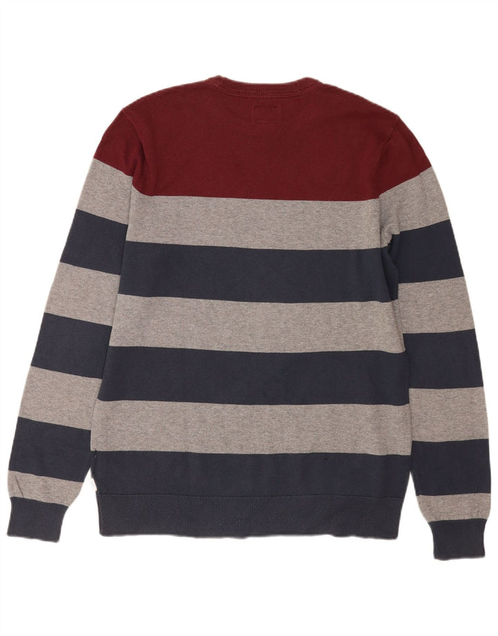 Vans Pull à col rond pour homme en coton rayé multicolore