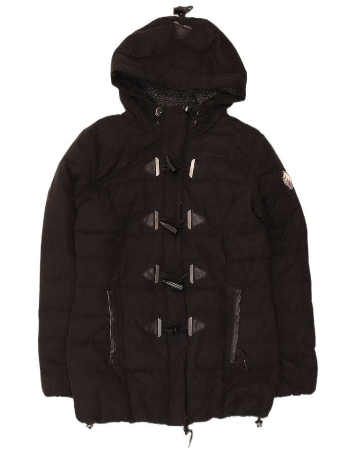 Superdry Veste matelassée à capuche pour femme UK 12 Medium Noir Polyester