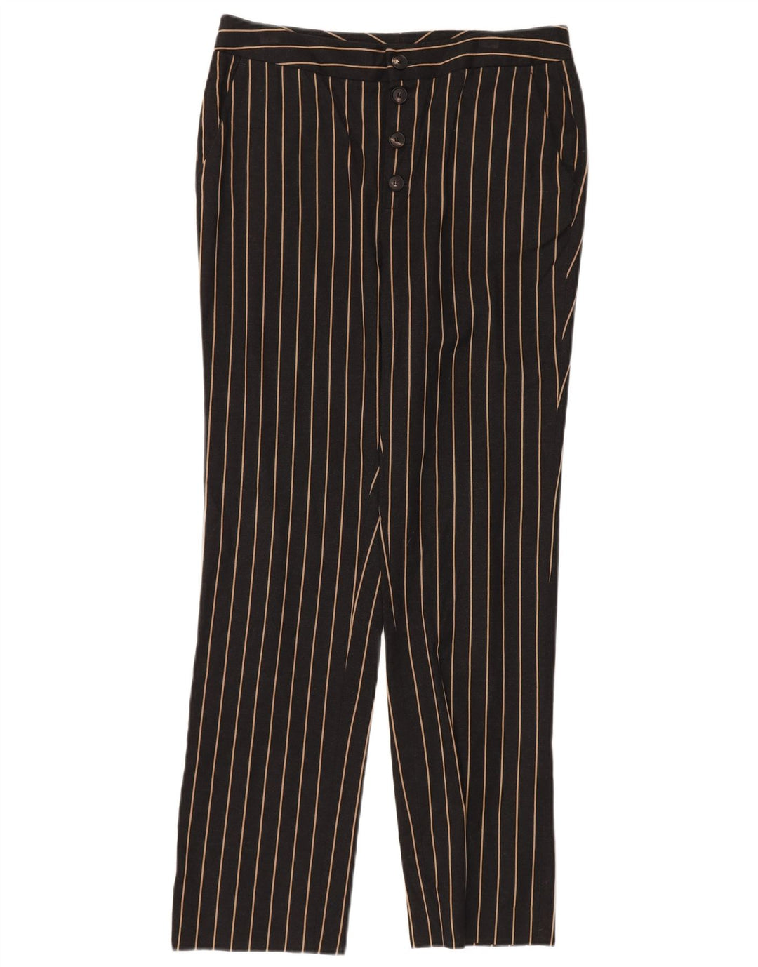 MASSIMO DUTTI Pantalon Chino Taille Haute Femme EU 38 Small W28 L28 Noir