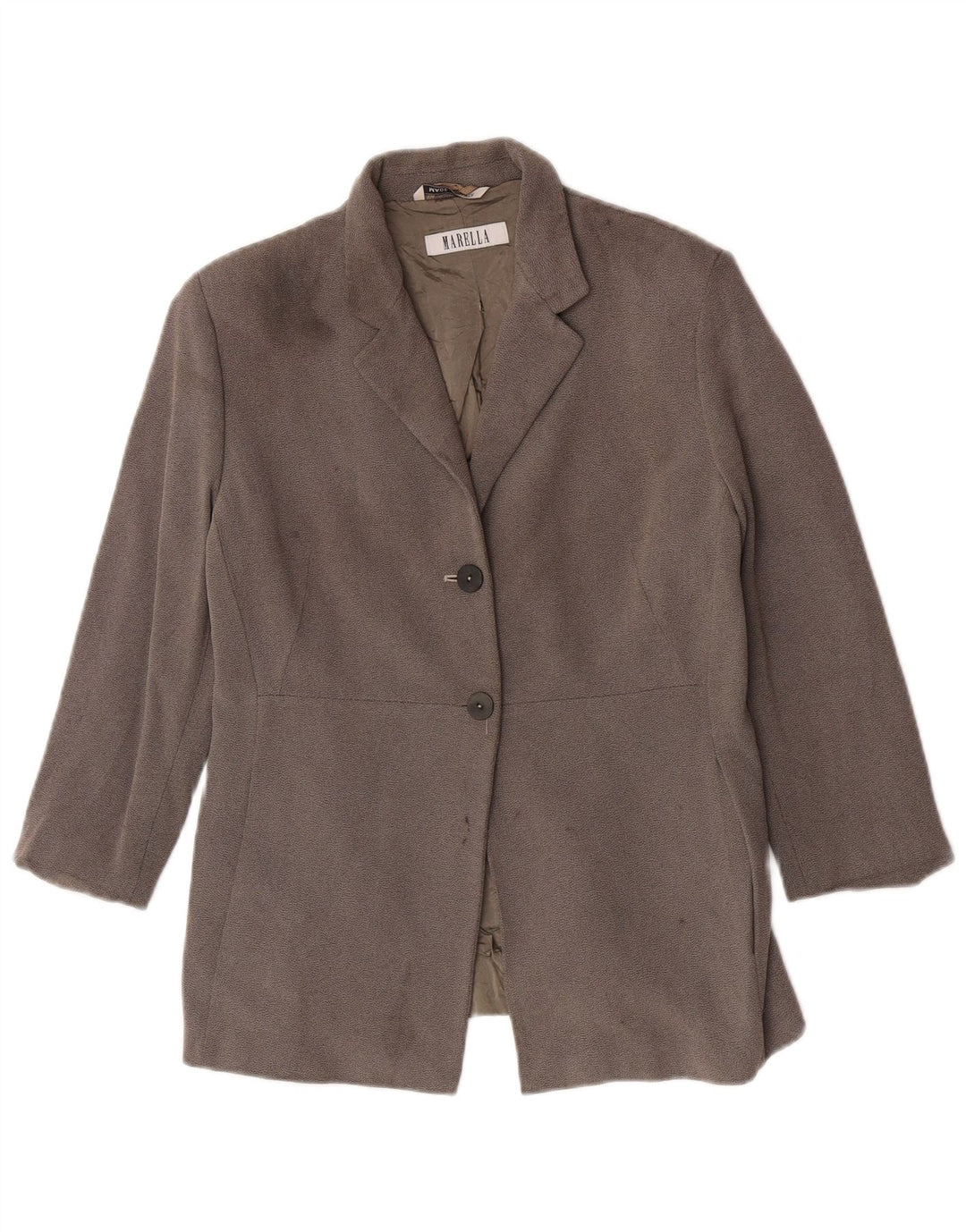 Marella Veste Blazer 2 Boutons Femme UK 16 Large Gris Viscose