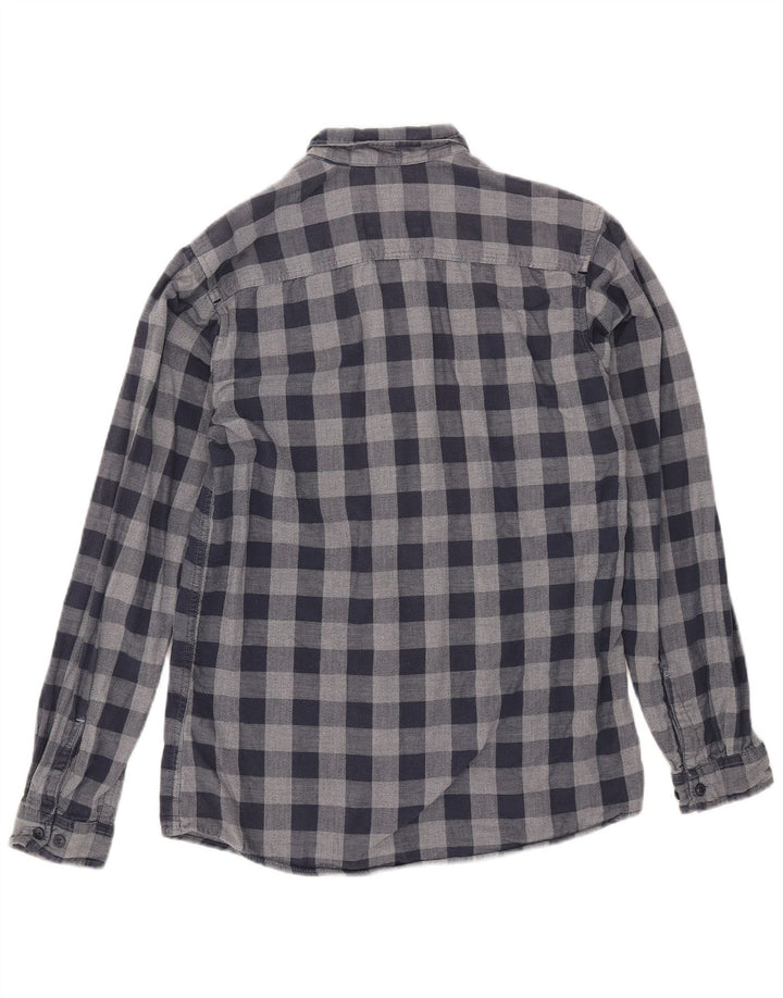 JACK & JONES Chemise Flanelle Homme Petit Carreaux Bleu Marine Coton