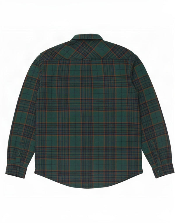 James Pringle Chemise en flanelle Lumberjack pour homme en coton à carreaux vert moyen