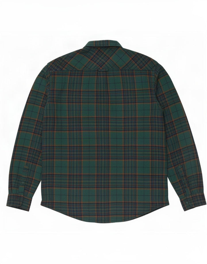 James Pringle Chemise en flanelle Lumberjack pour homme en coton à carreaux vert moyen