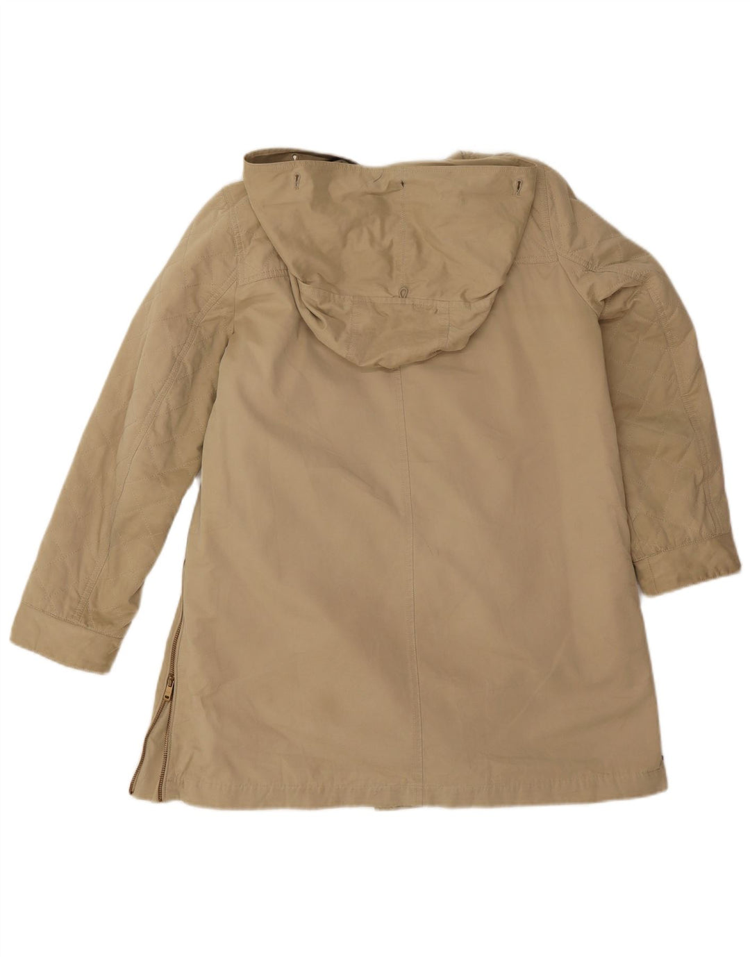 Zara Parka à capuche pour femme UK 16 Large Beige