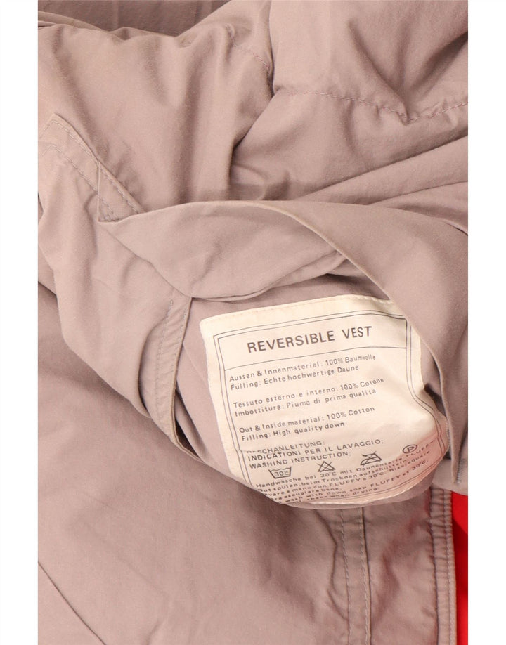 vintage Mens Réversible Rembourré Gilet UK 38 Moyen Rouge Coton