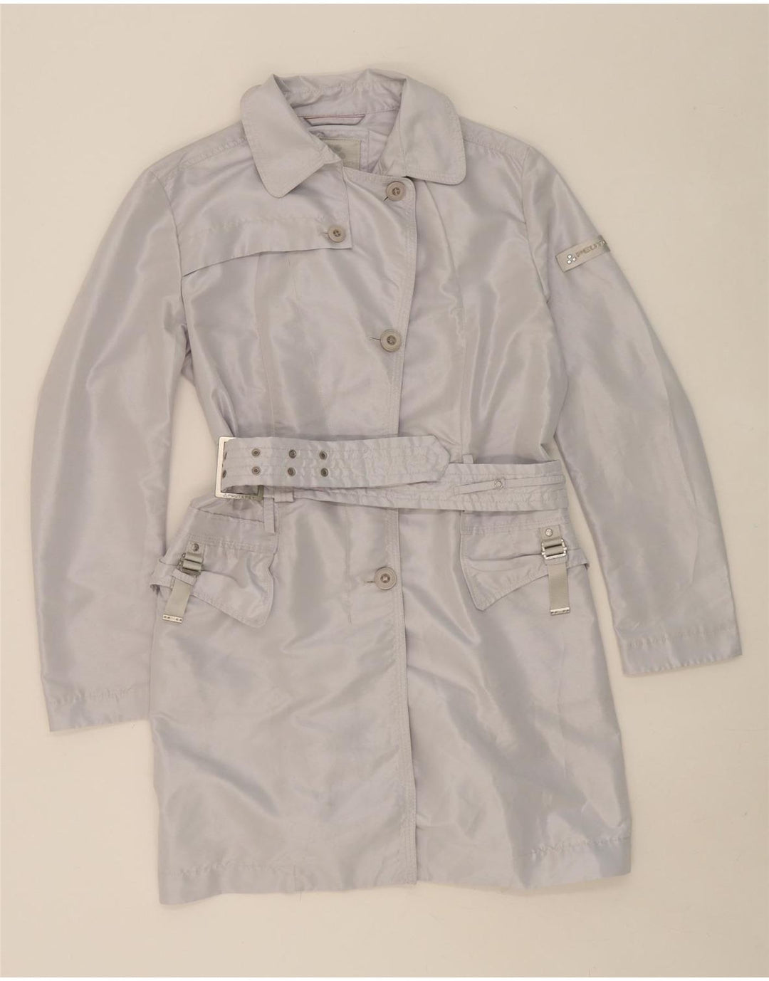 PEUTEREY Womens Trench Coat IT 48 XL Grey Polyester