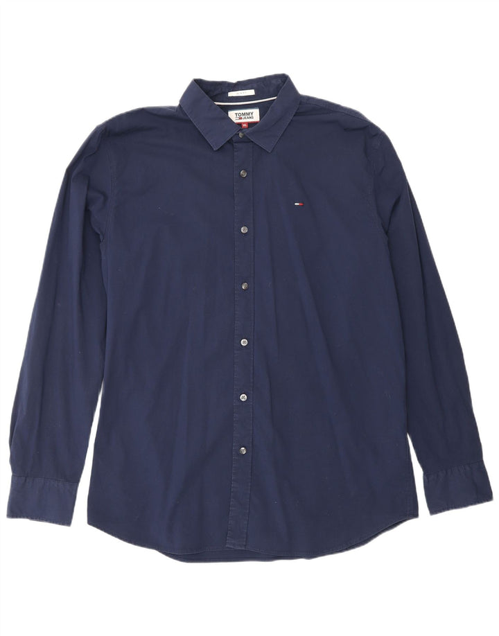 TOMMY HILFIGER Chemise Slim Fit Homme Bleu Marine Coton