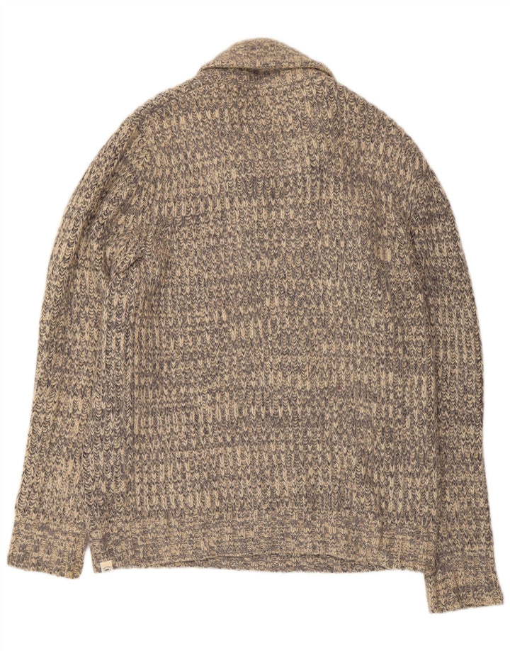 Fat Face Pull Col Châle Homme Gris Moyen Acrylique Moucheté