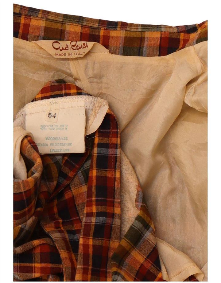 VINTAGE Veste Blazer 2 Boutons Homme IT 54 2XL Coton à Carreaux Multicolore