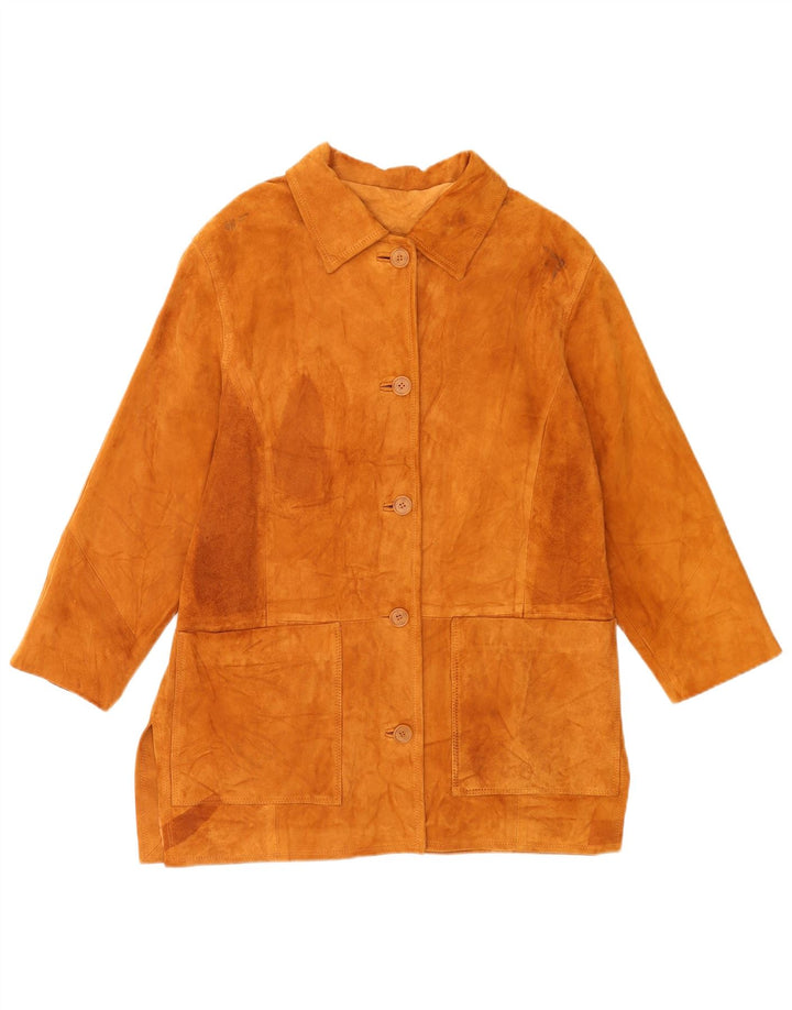 Veste en daim femme vintage IT 42 Cuir marron moyen