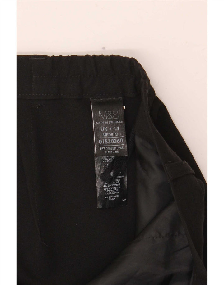 Marks & Spencer Pantalon de costume droit pour femme UK 14 Medium W34 L30 Noir