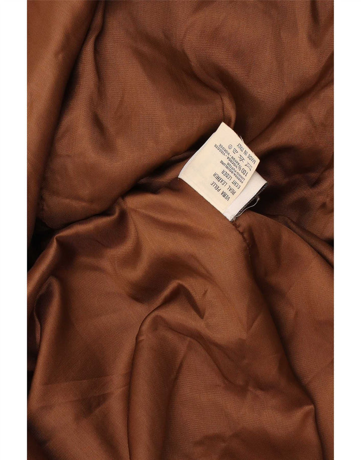 veste en daim femme vintage UK 14 cuir brun moyen