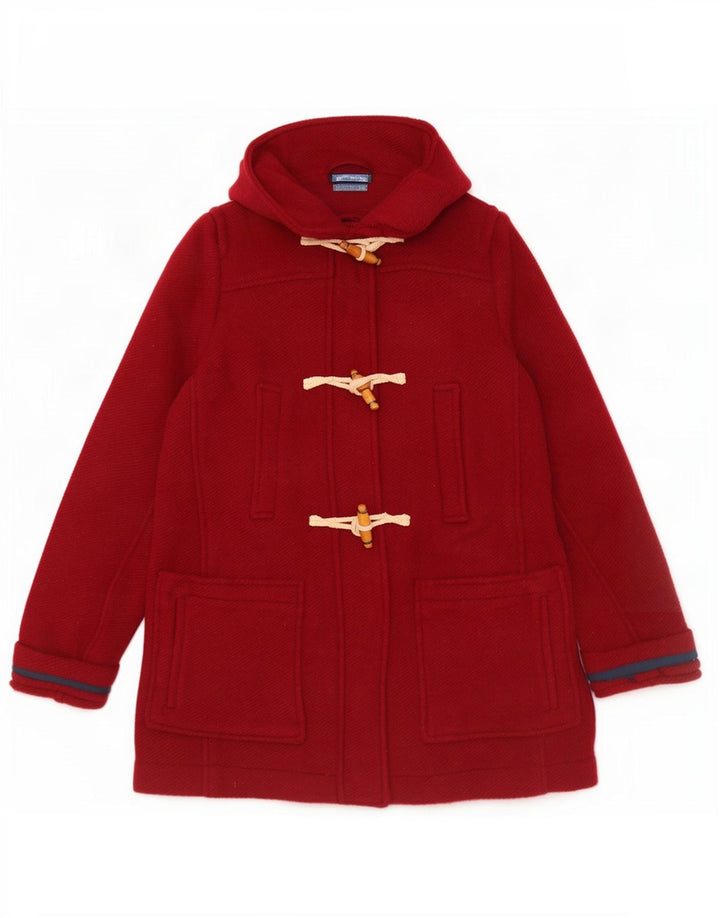 Topshop Duffle-coat surdimensionné à capuche pour femme UK 10 Petite laine rouge