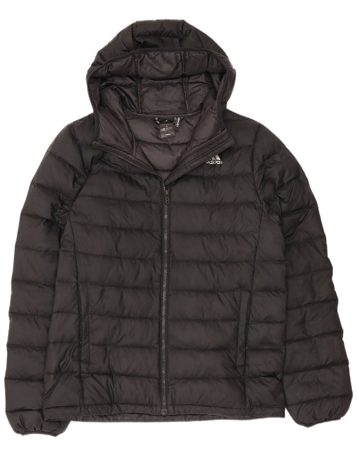 Adidas Veste rembourrée à capuche pour femme UK 18 XL Noir Polyester