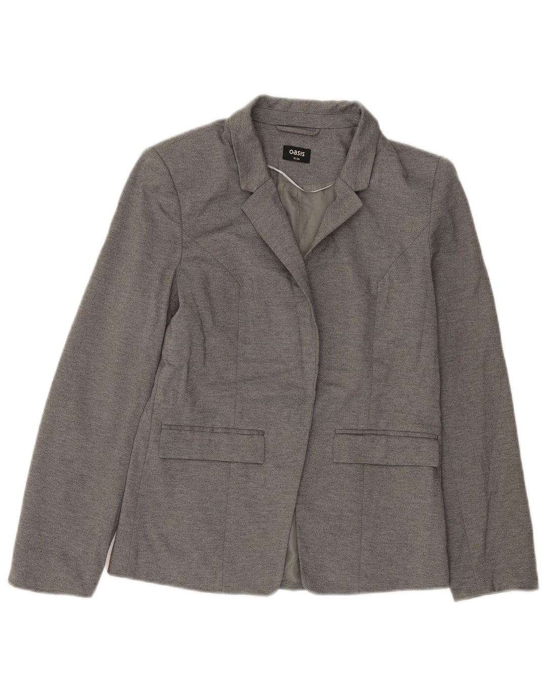 Oasis Veste Blazer Ouverte Femme UK 10 Petit Gris Polyester