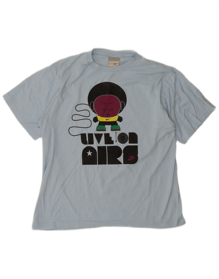 Nike T-Shirt Graphique Homme Bleu Moyen Coton