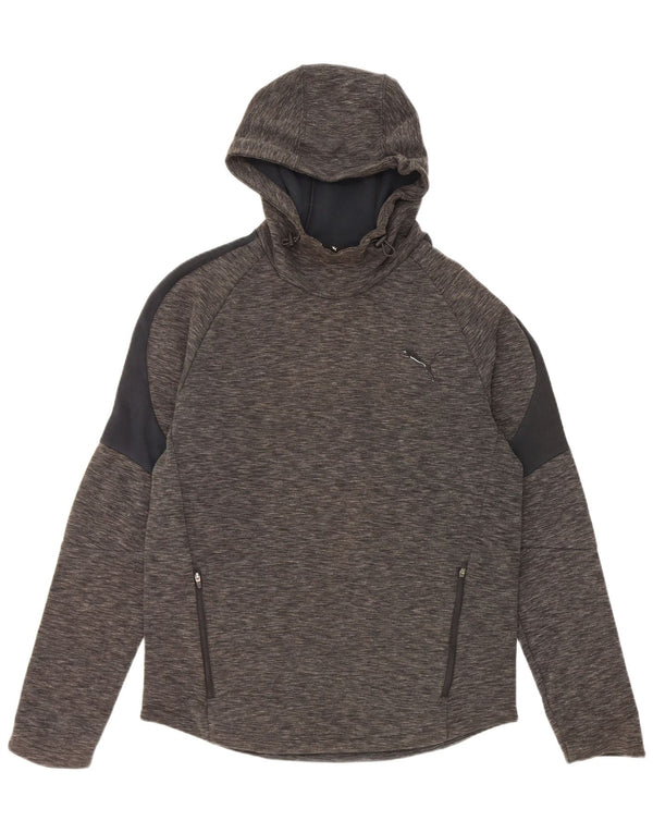 Puma Pull à Capuche Homme Gris Moyen Moucheté Coton