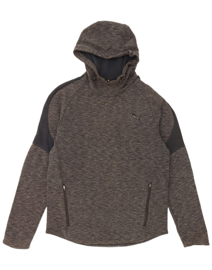 Puma Pull à Capuche Homme Gris Moyen Moucheté Coton