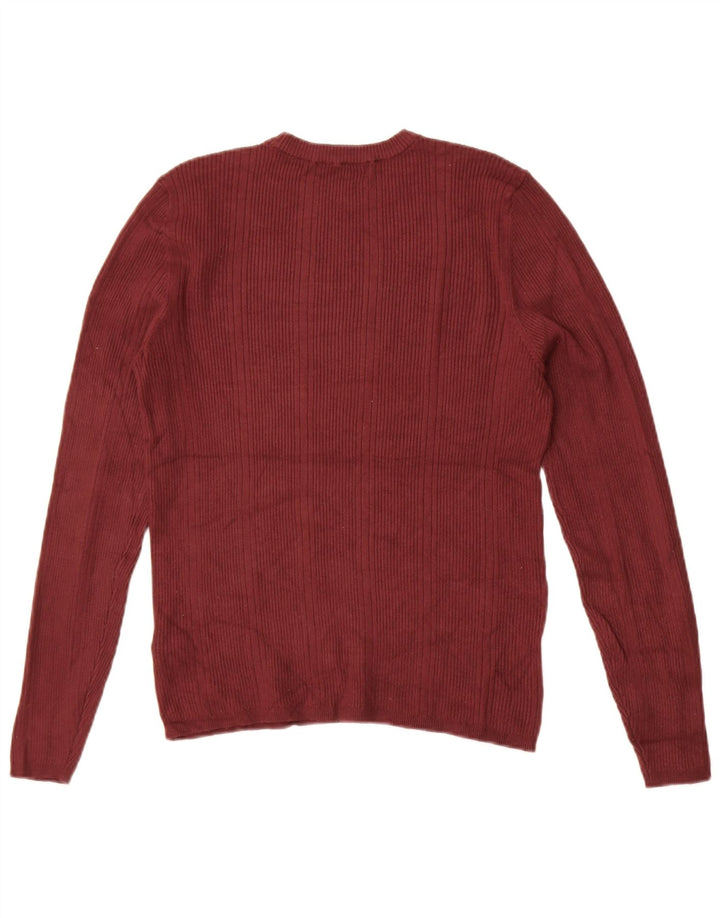 Marks & Spencer Pull à col rond pour femme UK 14 Viscose marron moyen