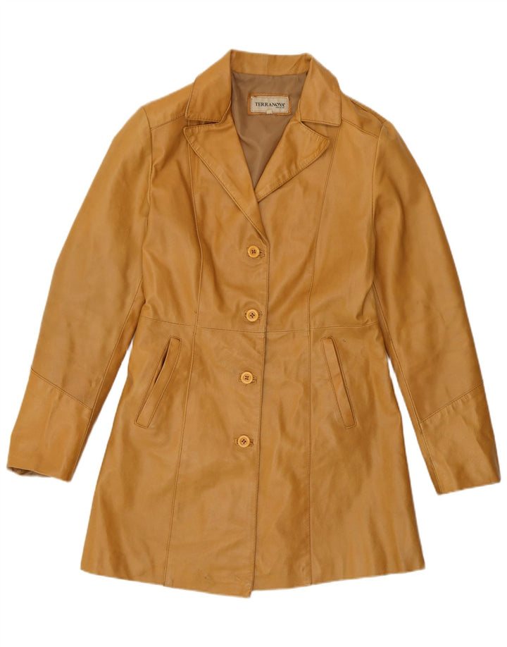 Terranova Manteau en cuir pour femme UK 10 Petit cuir beige