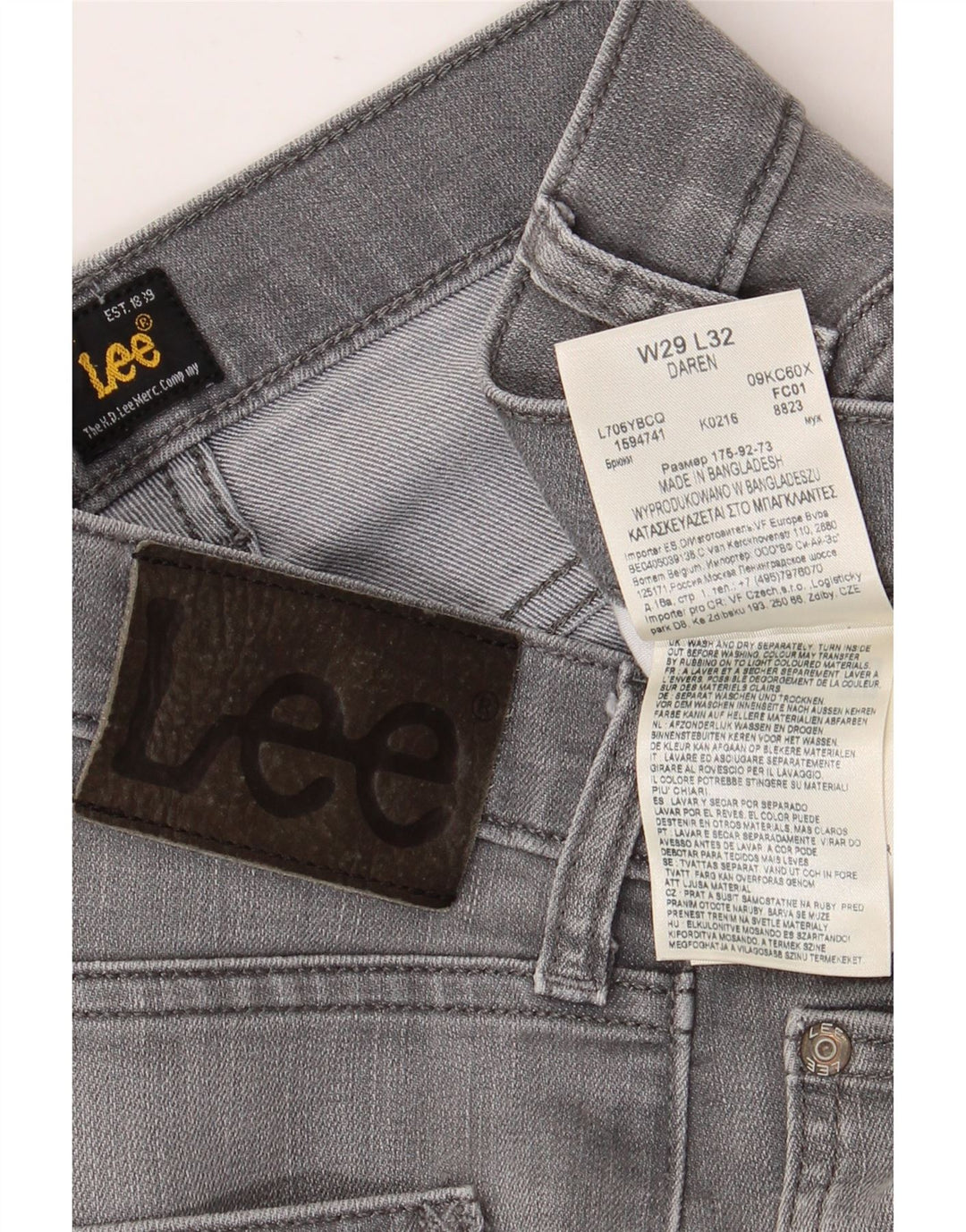 LEE Jean Slim Daren Femme W29 L28 Gris Coton