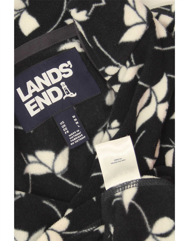 Lands End Veste polaire pour femme UK 14 Medium Bleu marine Floral Polyester