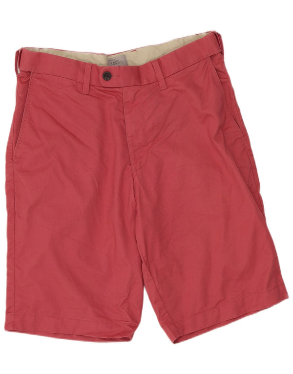 Marks & Spencer Short chino coupe classique W32 pour homme en coton rose moyen
